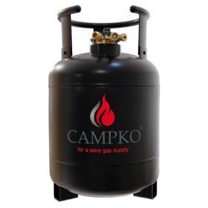 Campko Refillable Gas Bottle 22 Litres With 80% Multivalve 109665 Campko - Dynamic Drive