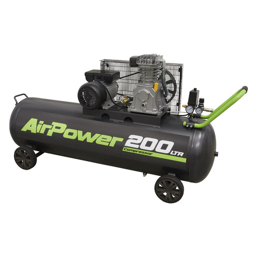Sealey Air Compressor 200L Belt Drive 3hp SAC20030B Sealey - Dynamic Drive