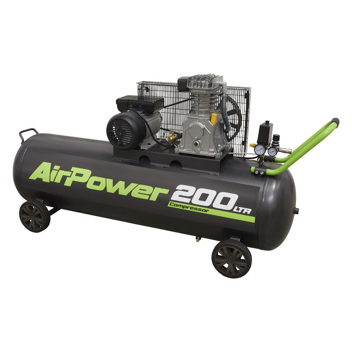 Sealey Air Compressor 200L Belt Drive 3hp SAC20030B Sealey - Dynamic Drive