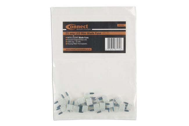 Connect LED Mini Blade Fuses 25A 25pc Connect - Dynamic Drive