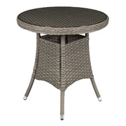 Dellonda Chester Rattan Wicker Round Outdoor Table with Tempered Glass Top Dellonda - Dynamic Drive