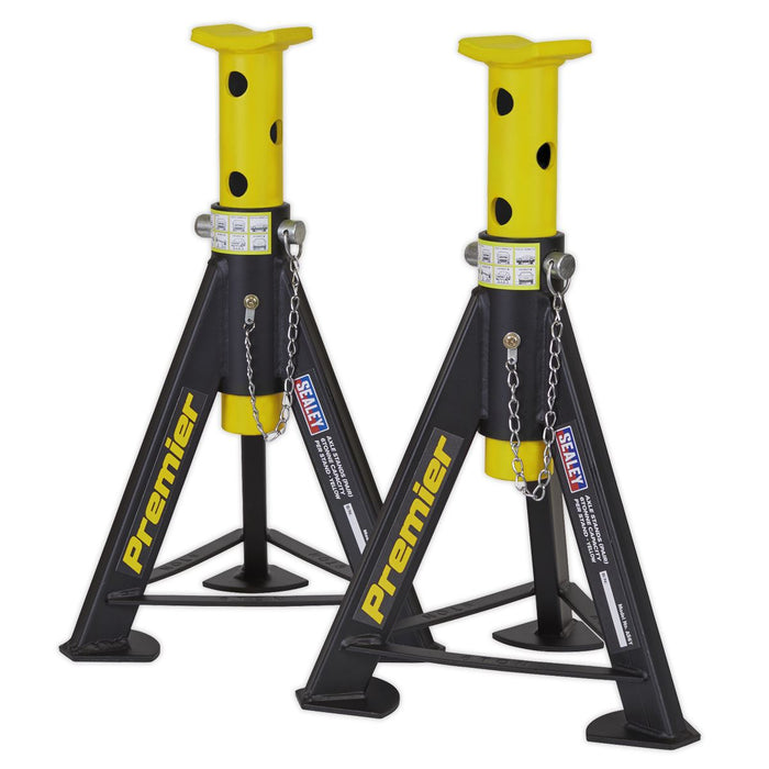 Sealey Axle Stands (Pair) 6tonne Capacity per Stand - Yellow AS6Y Sealey  - Dynamic Drive