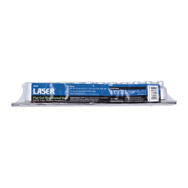 Laser Flat Cut Star Socket Set 3/8"D 11pc 8475 Laser - Dynamic Drive