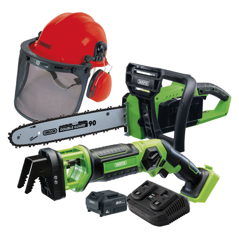 Draper D20 Cordless Garden Saw Kit with Forestry Helmet 99763 Draper - Dynamic Drive