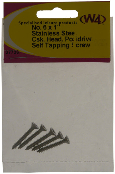 W4 No 6 Counter Sunk 1" S/S (5) 37736 W4 - Dynamic Drive
