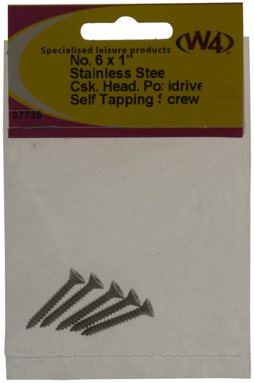 W4 No 6 Counter Sunk 1" S/S (5) 37736 W4 - Dynamic Drive