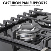 Baridi Gas Hob with 4 Cooking Zones 60cm - Black DH226 Baridi - Dynamic Drive