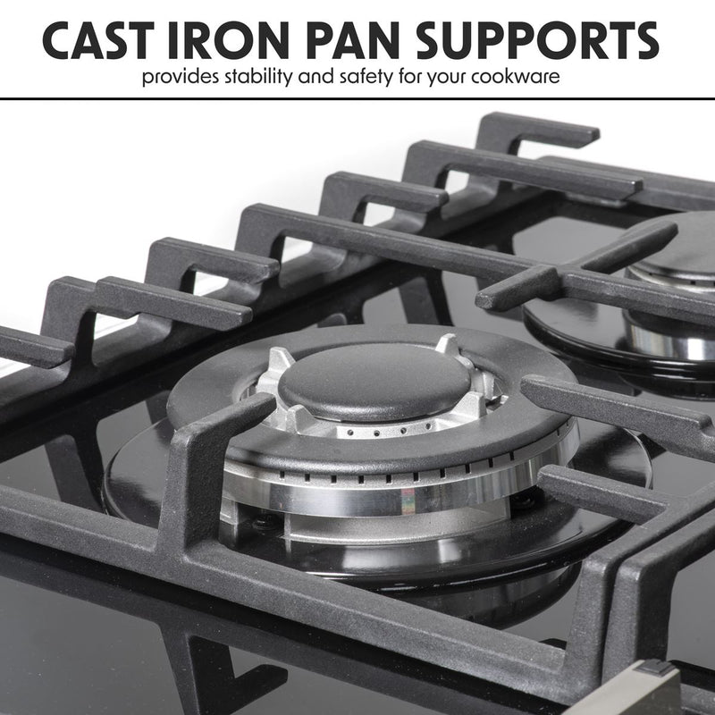 Baridi Gas Hob with 4 Cooking Zones 60cm - Black DH226 Baridi - Dynamic Drive