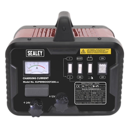 Sealey SUPERBOOST200 Car Van Battery Starter Charger 200 45Amp 12 24V 230V Sealey  - Dynamic Drive
