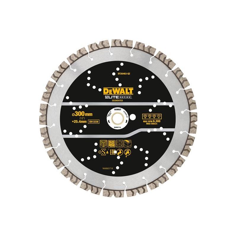 Dewalt Power Tools ELITE SERIES™ All Purpose Diamond Segmented Wheel 300 x 25.4mm DeWALT Power Tools - Dynamic Drive