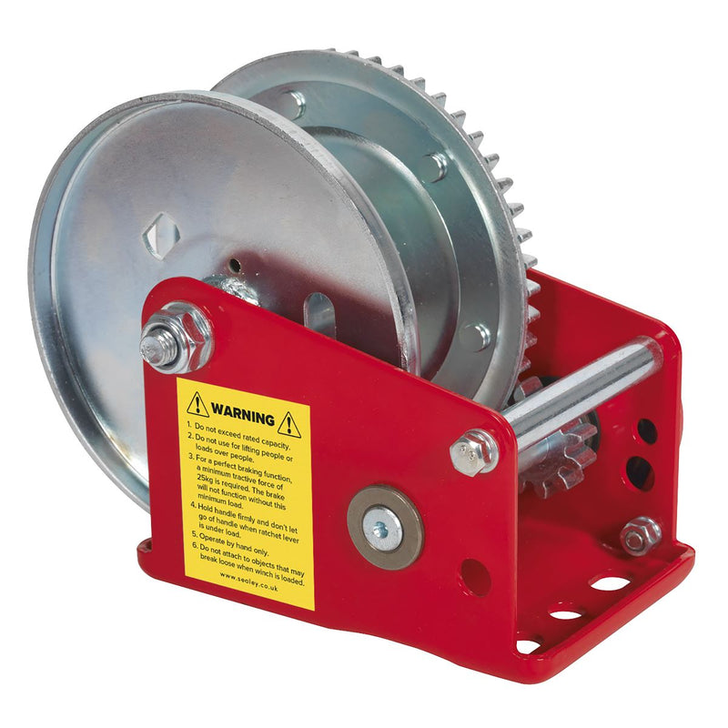 Sealey Geared Hand Winch with Brake 540kg Capacity GWE1200B Sealey - Dynamic Drive