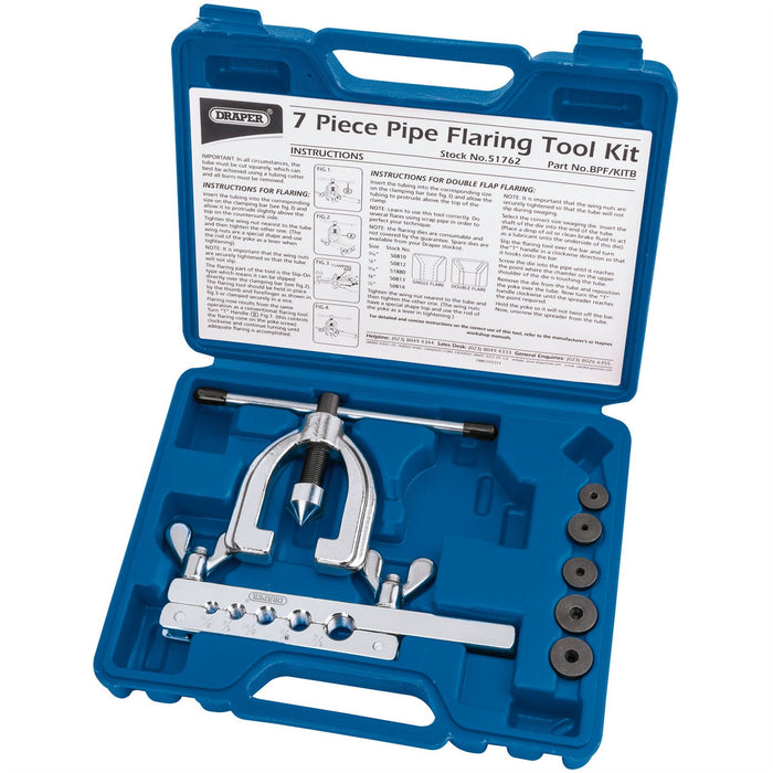 Draper Brake Pipe Flaring Kit (7 Piece) 51762 Draper - Dynamic Drive