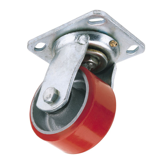Draper Swivel Plate Fixing Heavy Duty Polyurethane Wheel, 125mm Diameter, S.W.L. Draper - Dynamic Drive