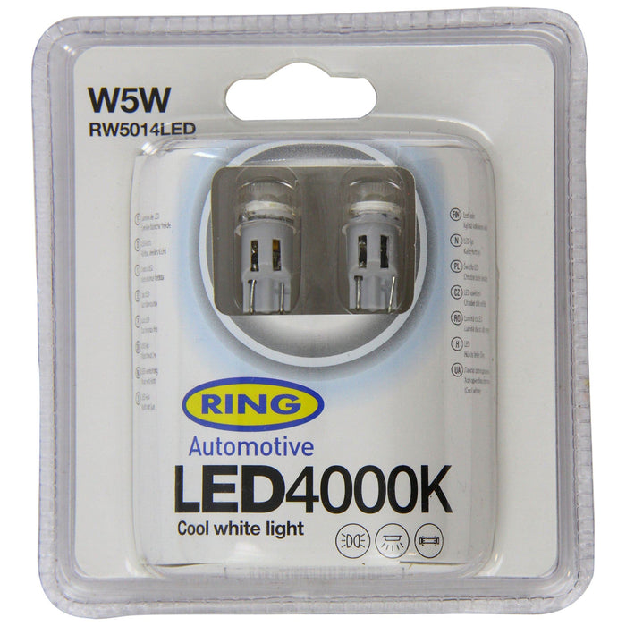 Ring Automotive RW5014LED 12V W5W 4000K Ring Cool White Led (501) Ring Automotive - Dynamic Drive