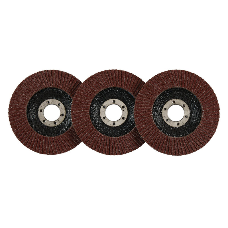 Draper Aluminium Oxide Flap Discs, 115 x 22.23mm, 80 Grit (Pack of 10) 83070 Draper - Dynamic Drive