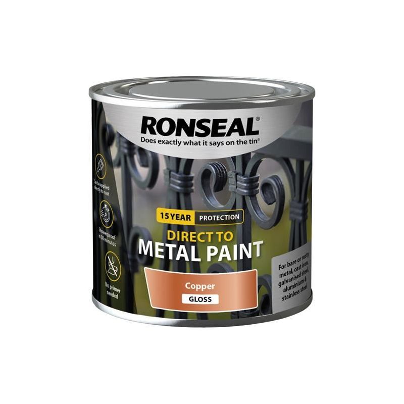 Ronseal Direct to Metal Paint Copper Gloss 250ml Ronseal - Dynamic Drive