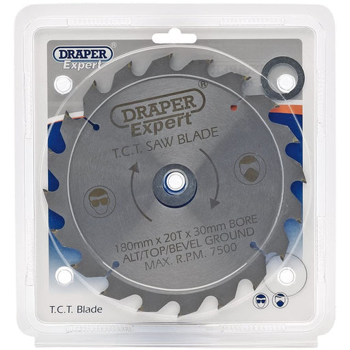 Draper Expert TCT Saw Blade, 180 x 30mm, 20T 09467 Draper - Dynamic Drive