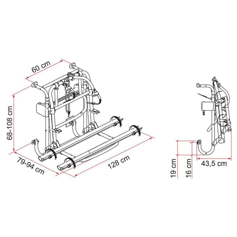 Fiamma Carry Bike Lift 77 Blue Bike Rack with Winch System Fiamma - Dynamic Drive