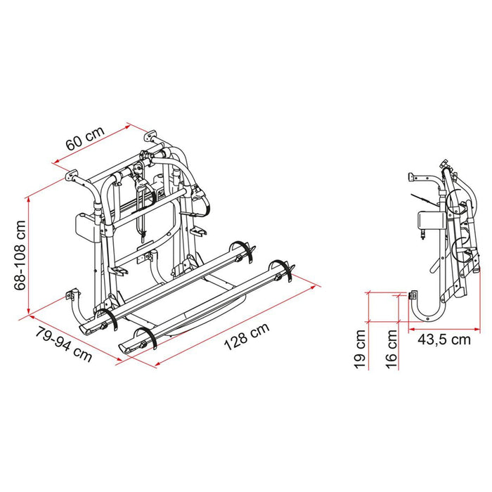 Fiamma Carry Bike Lift 77 Blue Bike Rack with Winch System Fiamma - Dynamic Drive