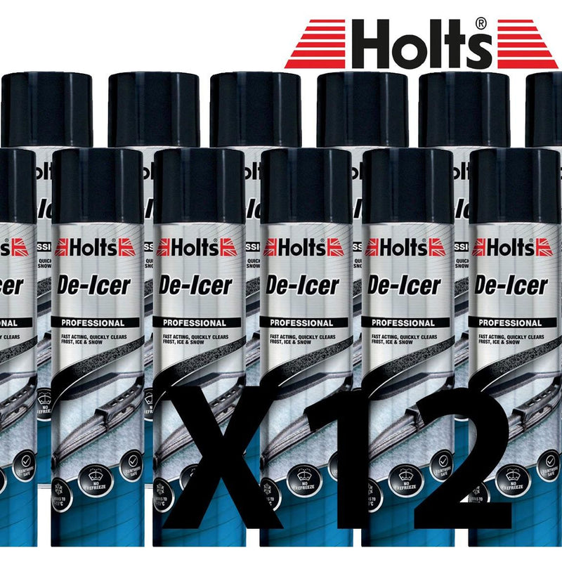 12 x Holts Car De-Icer Melts Windscreen Ice Frost Snow Aerosol Deicer 600ml Holts - Dynamic Drive