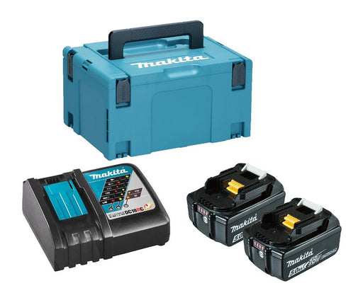 Makita Lxt 18V 5.0Ah Power Source Kit LXT- Bl1850B X 2, Dc18Rc 240V, Makpac Type 3 Makita - Dynamic Drive
