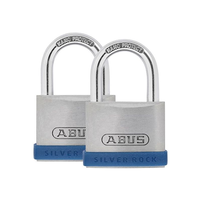 Abus Mechanical 40mm Silver Rock™ 5 Padlock Twin Pack ABUS Mechanical - Dynamic Drive