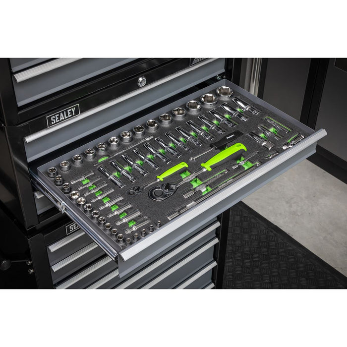 Siegen Siegen Socket Set with Tool Tray 1/4" & 1/2"Sq Drive 62pc S01271 Siegen - Dynamic Drive