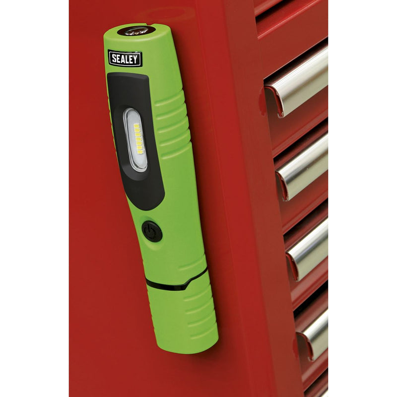 Sealey Green Rechargeable 360° Inspection Lamp 7 SMD+3W LED Lithium-ion Sealey  - Dynamic Drive