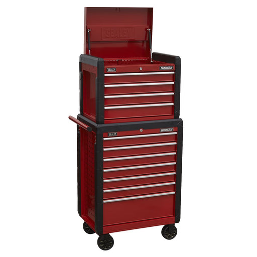 Sealey Topchest 4 Drawer & Rollcab 7 Drawer Combination AP3411STACK Sealey - Dynamic Drive