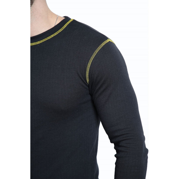 Mens Rough and Tough Thermal Long Sleeve BLACK shirt (mixed Sizes) 3129 UK Camping And Leisure - Dynamic Drive