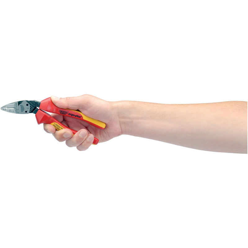 Draper Ergo Plus Fully Insulated VDE Pliers, 185mm 26482 Draper - Dynamic Drive