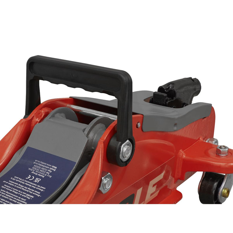 Sealey Low Profile Short Chassis Trolley Jack 2 Tonne - Red 1020LE Sealey - Dynamic Drive