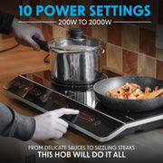 Baridi Portable Induction Hob with 2 Cooking Zones 60 x 36 x 6.5cm - Black Baridi - Dynamic Drive