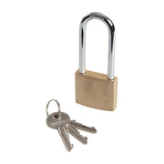 Silverline Brass Padlock Long Shackle 40mm Silverline - Dynamic Drive