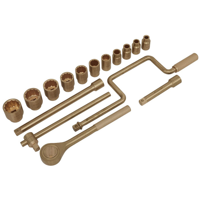 Sealey Socket Set 17pc 1/2"Sq Drive Non-Sparking NS124 Sealey - Dynamic Drive