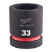 Milwaukee 33mm 1 Impact Socket Std-1Pc New 4932480411 Milwaukee - Dynamic Drive
