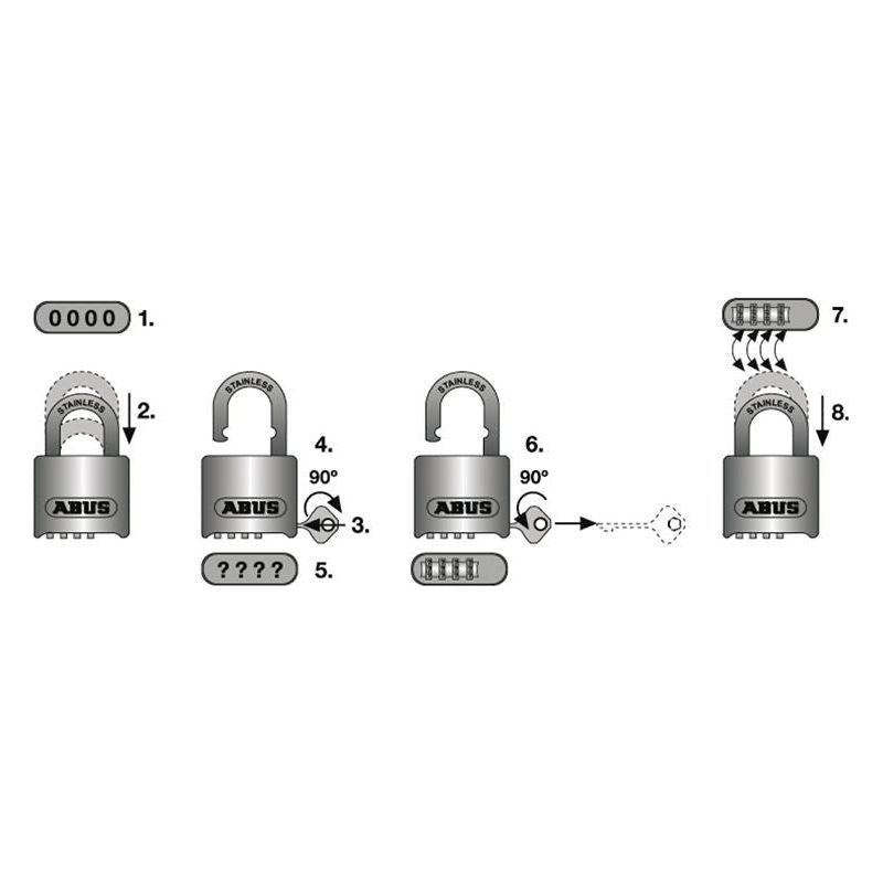 Abus Mechanical 190/60 60mm Heavy-Duty Combination Padlock Closed Shackle (4-Digit) Carded ABUS Mechanical - Dynamic Drive