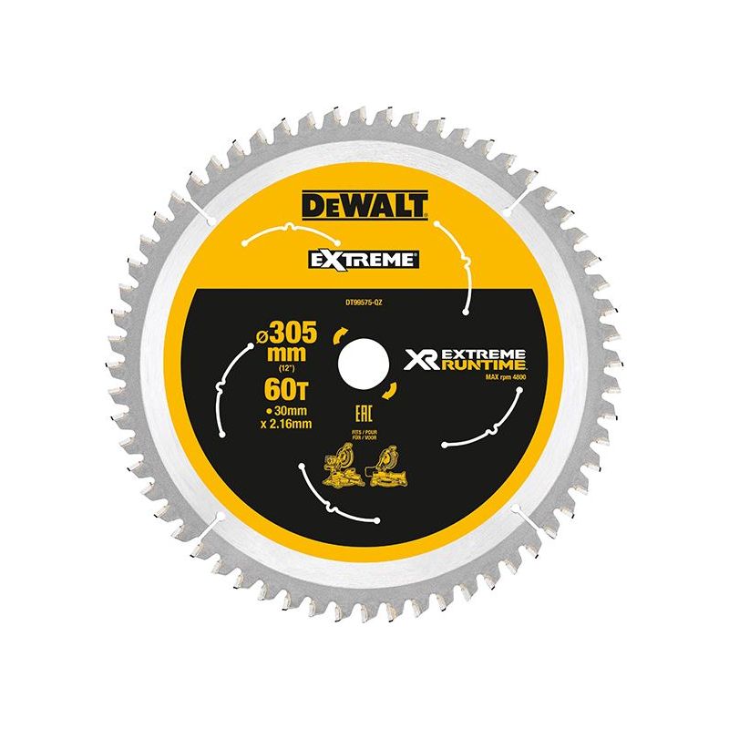 Dewalt Power Tools XR FlexVolt Mitre Saw Blade 305 x 30mm x 60T DeWALT Power Tools - Dynamic Drive