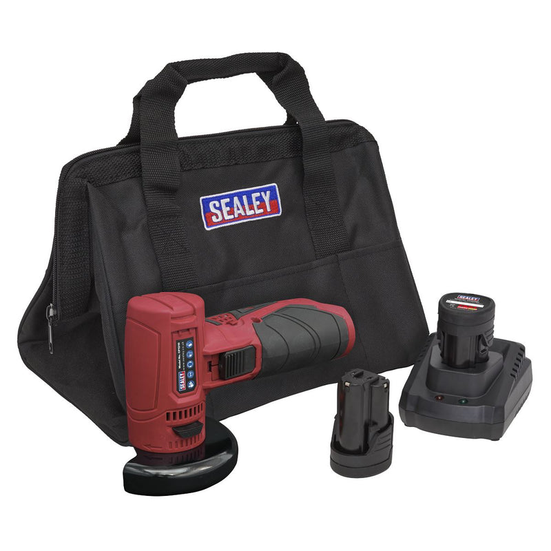 Sealey Angle Grinder Kit75mm 12V SV12 Series 2 Batteries CP1210KIT Sealey - Dynamic Drive