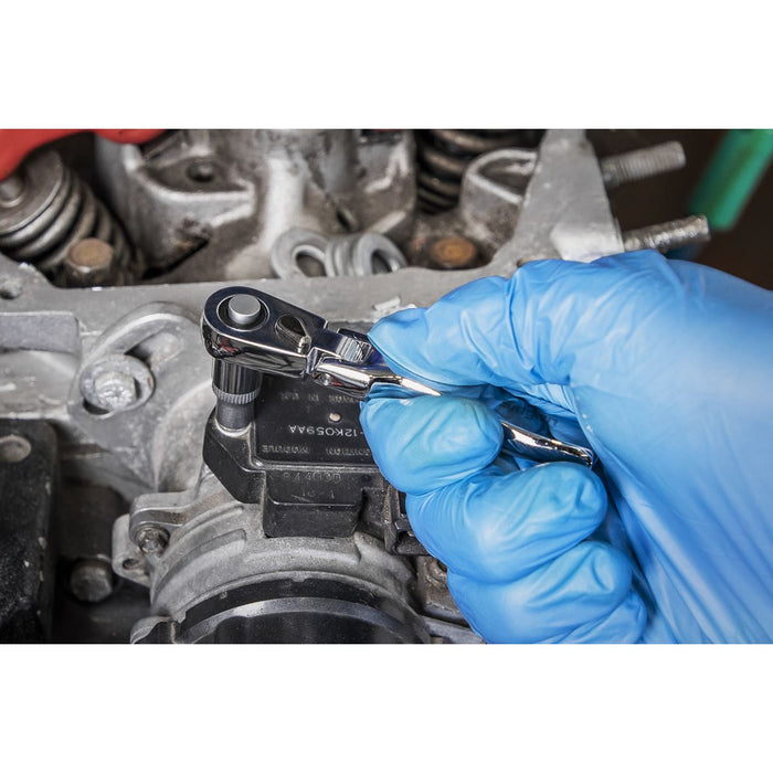 Siegen Siegen Micro Flexi-Head Ratchet Wrench 1/4"Sq Drive S01254 Siegen - Dynamic Drive