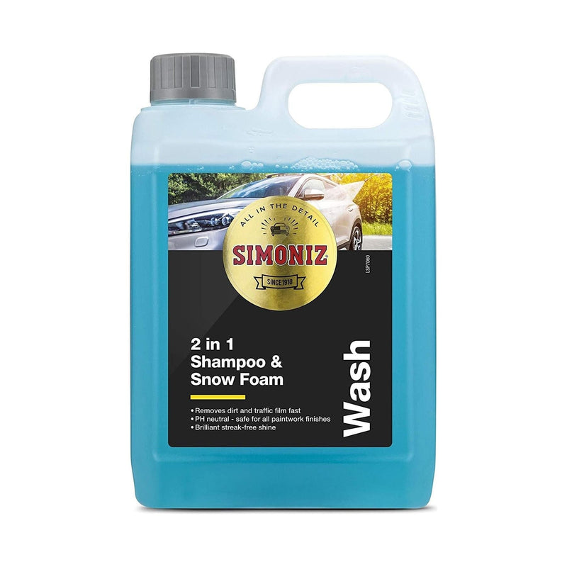 Simoniz 2 in 1 Car Shampoo Snow Foam Clean Gloss Shine Finish Protect 2 Litre Simoniz - Dynamic Drive