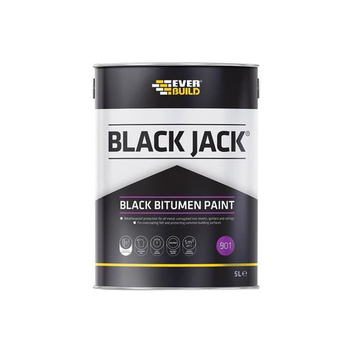 Everbuild Sika Black Jack® 901 Black Bitumen Paint 5 litre Everbuild Sika - Dynamic Drive