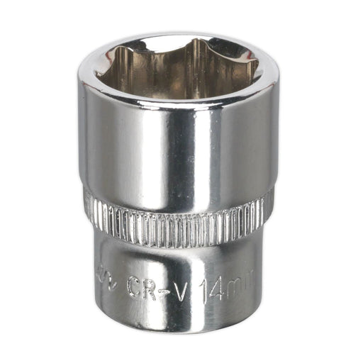 Sealey WallDrive Socket 14mm 1/4"Sq Drive Fully Polished SP1414 Sealey - Dynamic Drive