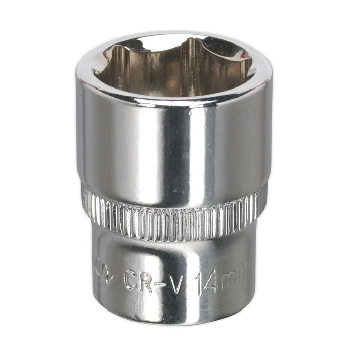 Sealey WallDrive Socket 14mm 1/4"Sq Drive Fully Polished SP1414 Sealey - Dynamic Drive