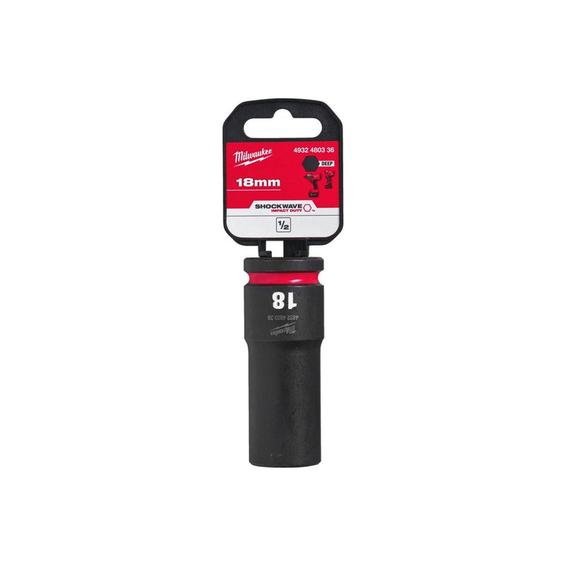 Milwaukee Hex Socket Shw 1/2 Deep 18mm-1Pc 4932480336 Milwaukee - Dynamic Drive