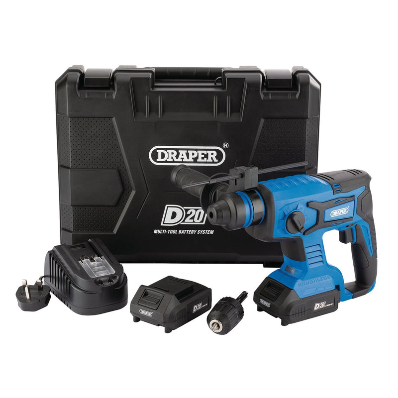 Draper D20 20V Brushless SDS+ Rotary Hammer Drill, 2 x 2.0Ah Batteries, 1 x Char Draper - Dynamic Drive