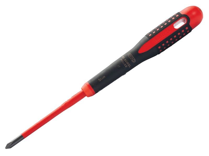 Bahco ERGO™ Slim VDE Insulated Phillips Screwdriver PH1 x 80mm Bahco - Dynamic Drive