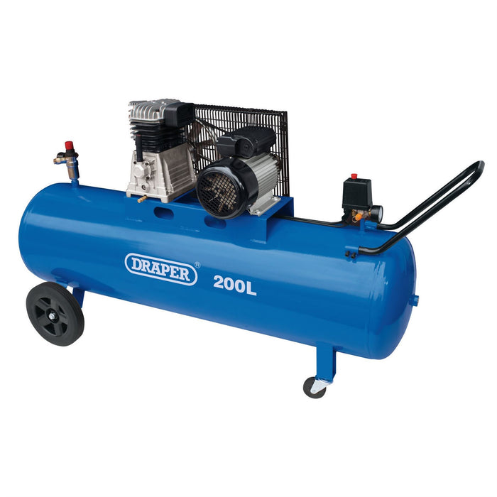Draper Belt-Driven Air Compressor, 200L, 2.2kW 55315 Draper - Dynamic Drive