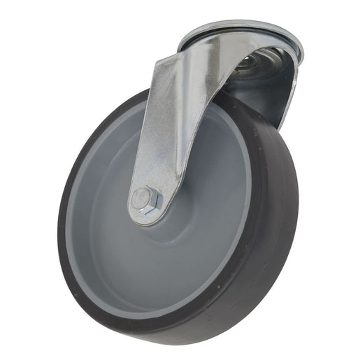 Sealey Medium-Duty Thermoplastic Bolt Hole Swivel Castor Wheel100mm Trade Sealey - Dynamic Drive