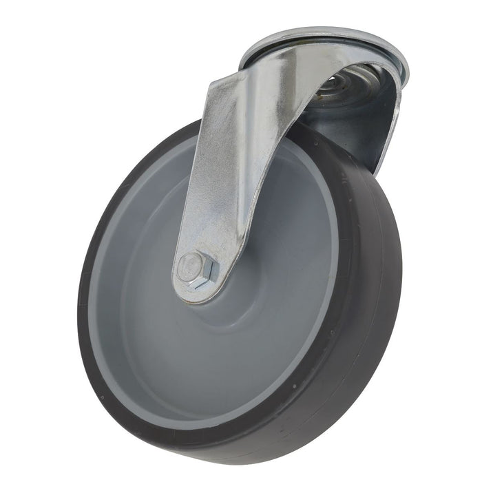 Sealey Medium-Duty Thermoplastic Bolt Hole Swivel Castor Wheel100mm Trade Sealey - Dynamic Drive